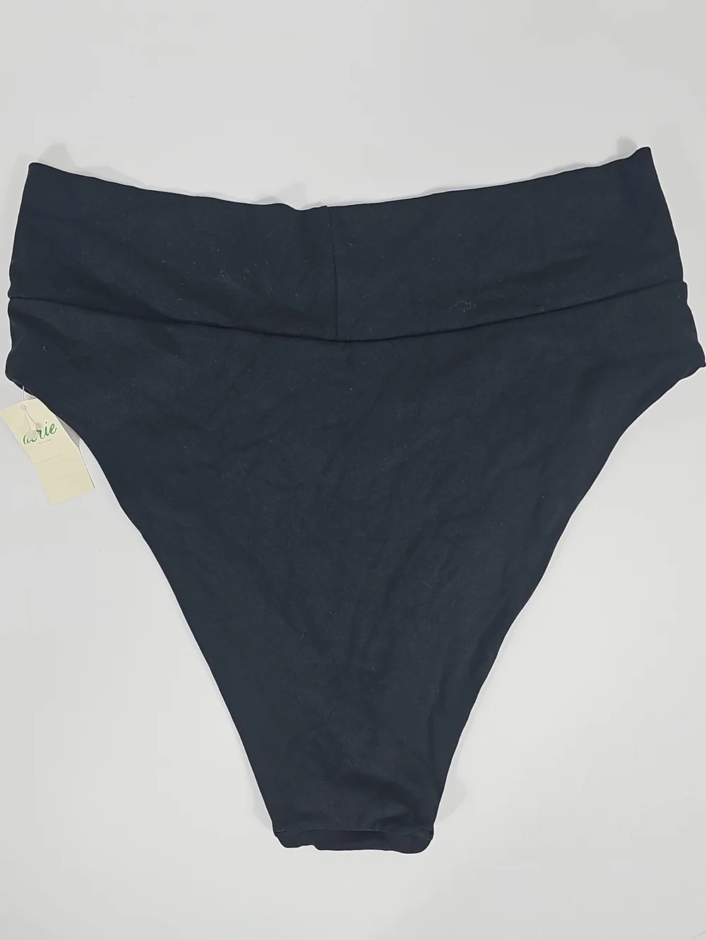 NWT OFFLINE by Aerie Real Me Black Crossover Cheeky Bikini Bottom L Vacation